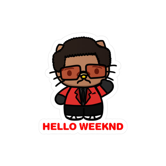 Hello Weeknd Kiss-Cut Vinyl Sticker
